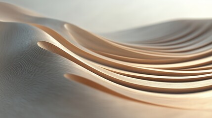 Poster - Wooden wave patterns create an elegant texture in soft light showcasing craftsmanship and design