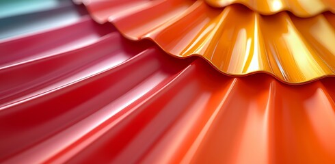 Poster - The illustration showcases 3D orange glass matte circles within a creative abstract background that includes a geometric shapes pattern, forming a vibrant and clean circle scene ideal for wallpaper,