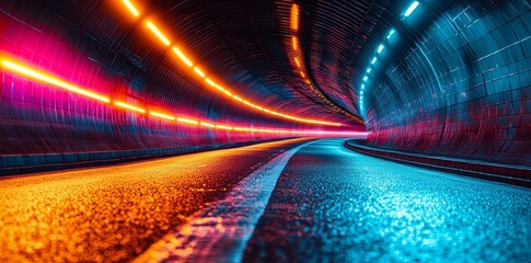 Poster - StockLong exposure photography showcasing dynamic speed with light trails