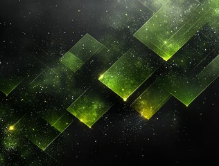 Poster - An abstract sports design in dark green with flat lines. Shining illustration adorned with stripes. Background enhanced with futuristic digital motion blur and neon lights