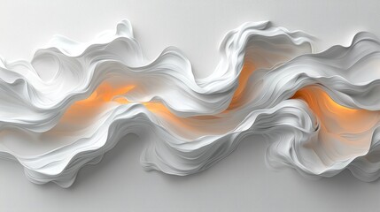 Poster - Abstract 3D background featuring smooth, wavy lines in a multicolor pastel palette; designed as an aesthetic concept for stock