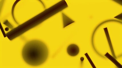Leinwandbilder - Digital animation of chaotically falling dark geometric shapes. 3d rendering 4K