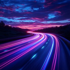 Poster - Panoramic high speed technology concept with a light abstract background
