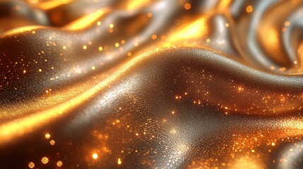 Poster - A textured gold background with an abstract pattern of flowing gold