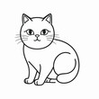 © AlHasan - Flat line art illustration of a cat