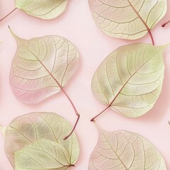 Leinwandbilder - Tabebuia Rosea Leaf with Light Green Edges on Clean Background