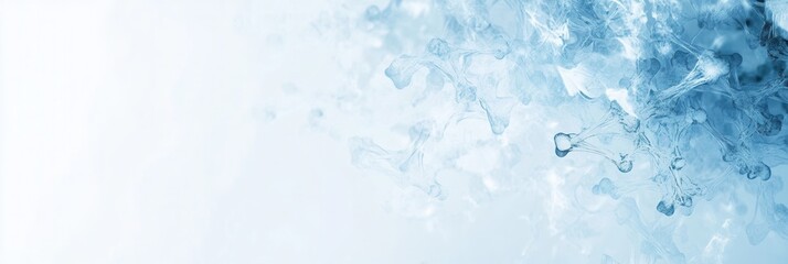 Poster - Molecular structures arranged in light blue tones create a sterile and scientific backdrop for creative exploration and innovation in science