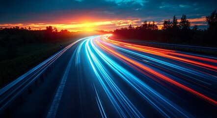 Poster - A futuristic backdrop includes holographic elements and light trails with motion blur