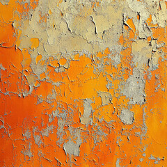 Poster - Texture exploration abstract orange wall surface digital art indoor close-up vibrant color contrast