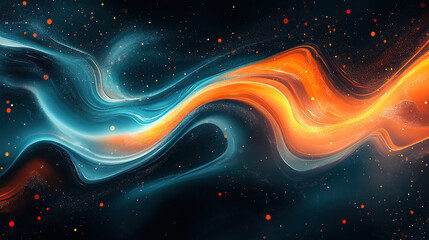 Poster - Vibrant colorful swirls abstract art digital artwork modern design aesthetic viewpoint fluid motion concept