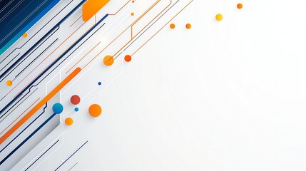 Poster - A vibrant and modern abstract design featuring dynamic lines and colorful circles against a clean white background