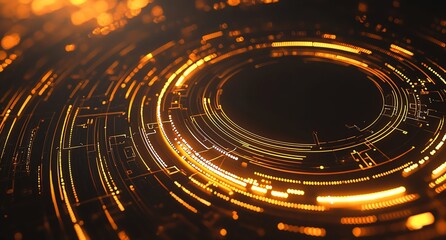 Poster - A mesmerizing abstract design featuring glowing circuits and bright lights, perfect for technology themes. This image captures the essence of innovation and digital advancement.