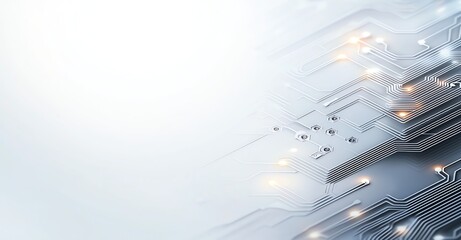 Poster - Futuristic abstract background featuring illuminated circuit patterns, representing advanced technology and digital innovation. Ideal for tech-related projects and presentations.
