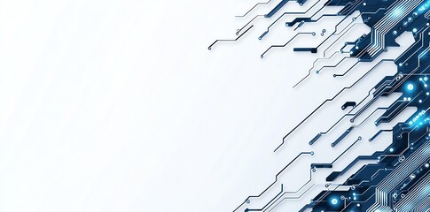 Aufkleber - Dynamic abstract background with blue circuit patterns and space for text. Perfect for technology-related projects, presentations, and digital artwork showcasing innovation.