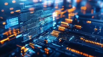 Poster - A vibrant and dynamic digital landscape showcasing the intricate details of data processing and connectivity, symbolizing the future of technology and innovation.