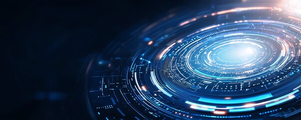 Poster - A mesmerizing digital abstract image depicting a futuristic vortex of light, representing data flow and innovation in technology