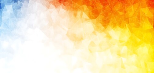 Poster - Geometric gradient polygon background in blue, orange, yellow tones
