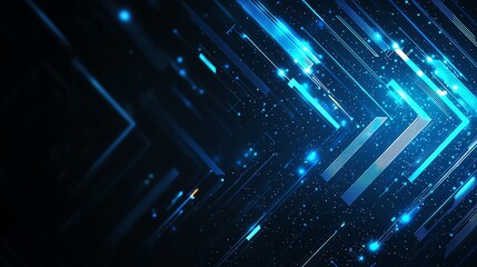 Aufkleber - A dynamic and captivating abstract background featuring glowing blue lines and particles, representing innovation and digital transformation in modern technology.