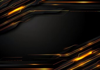 Poster - A striking abstract background featuring sleek golden lines against a dark backdrop, ideal for modern design projects or digital presentations.
