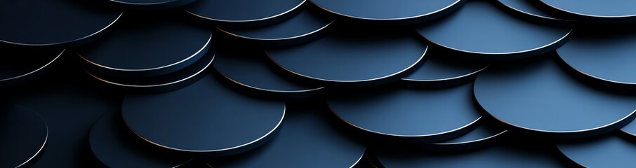 Poster - A close-up view of textured, overlapping circles in shades of deep blue. Ideal for backgrounds, graphics, or abstract designs, evoking a sense of depth and intricacy.