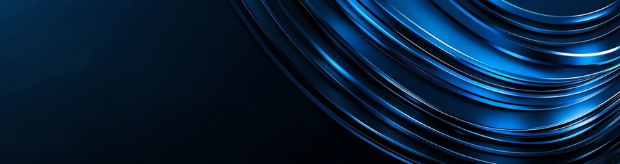 Poster - A sleek and modern abstract background featuring elegant blue lines that create a sense of depth and movement. Perfect for tech and design projects, or to convey innovation.