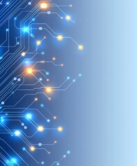 Aufkleber - A vibrant abstract background featuring intricate circuit patterns. The blue gradient provides a modern and technological feel, highlighting lines and nodes with glowing effects.