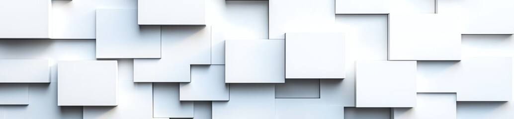 Poster - A modern, abstract background featuring layered white rectangles, creating a clean and minimalist design for various digital applications and artistic projects.
