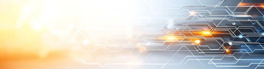 Poster - Abstract futuristic technology background featuring dynamic light patterns and geometric shapes. Ideal for themes of innovation, data, and digital transformation.