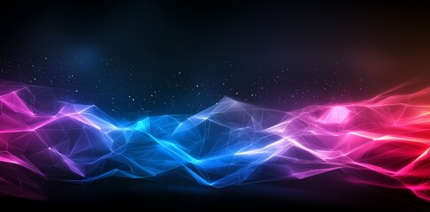 Poster - A mesmerizing blend of vibrant pink and blue waves creating a stunning abstract visual. Perfect for backgrounds, digital art, and creative projects, adding depth and energy.