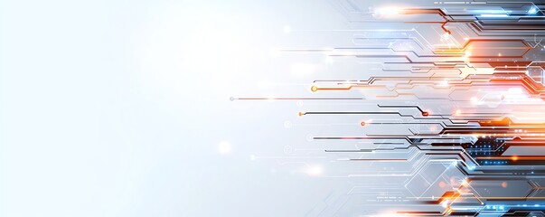 Poster - A futuristic digital abstract background featuring glowing lines and circuits. Perfect for tech-related themes, innovation, and modern design concepts.