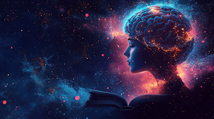 Poster - Exploring the cosmic mind a surreal visual journey through consciousness and imagination