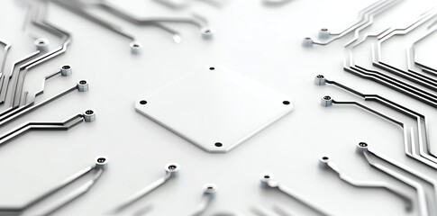 Poster - A close-up view of a modern circuit board showcasing intricate electronic paths and connections, highlighting technology's role in communications and digital innovation.