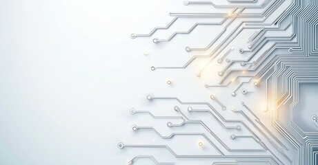Poster - A detailed close-up of a digital circuit board with intricate patterns and glowing elements, symbolizing advanced technology and innovation in a modern digital world.