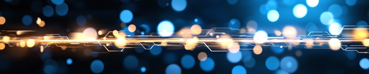 Poster - A vibrant display of multicolored bokeh lights against a dark background, creating a captivating and dynamic visual effect perfect for use in graphic design and digital art project
