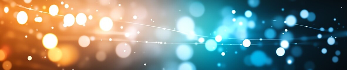 Poster - A stunning blend of orange and blue light particles creates a vibrant background. Ideal for designs, presentations, or digital art, adding energy and depth to various projects.