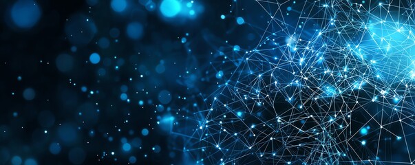 Aufkleber - a mesmerizing abstract representation of a network, showcasing interconnected lines and glowing dots