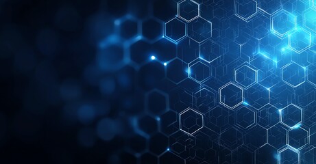 Poster - A futuristic abstract background featuring hexagonal shapes and glowing elements