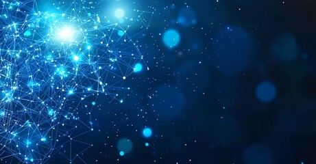 Aufkleber - a mesmerizing abstract image featuring vibrant blue glowing nodes and connections, symbolizing data 