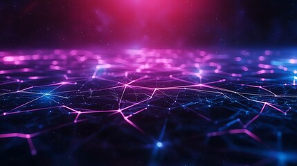 Poster - A vibrant digital network background showcasing connected lines and glowing nodes, illustrating advanced technology and the essence of modern communication.