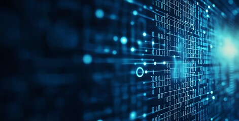 Aufkleber - This image showcases a futuristic abstract representation of digital data flow, featuring intricate patterns of light and lines that symbolize innovation and advanced technology.