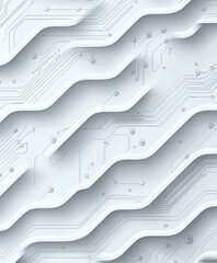 Poster - a sleek, modern design featuring layered circuit board patterns in white tones. this abstract image 