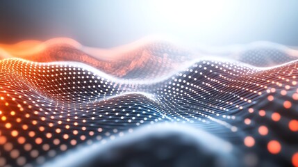 Poster - A stunning abstract digital landscape showcasing flowing waves of light and color