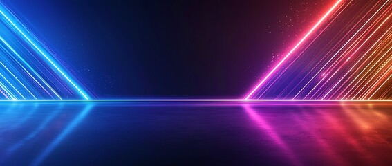 Poster - A stunning abstract background featuring vibrant blue and red neon lights