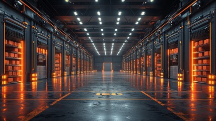 Poster - Retail Warehouse Futuristic Technology: Digitalization and visualization of the Industry 4.0 process to analyze goods