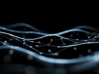 Aufkleber - abstract representation of interconnected lines and nodes, showcasing a dynamic network. this visual