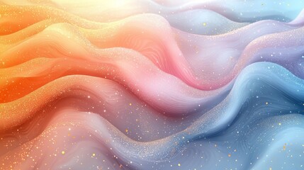 Poster - A captivating abstract wave design incorporating soft gradients and sparkling details