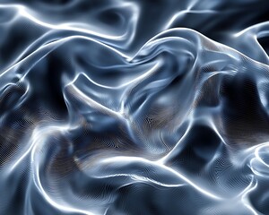 Poster - an abstract image showing a flowing textured surface in blue and white