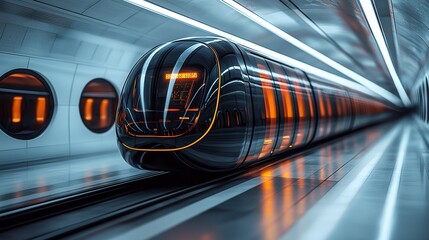 Poster - Smart transportation station with hovering vehicles and automated navigation