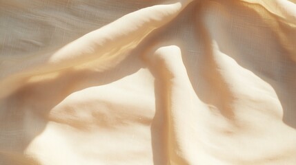 Poster - Soft cream fabric draped elegantly in natural light creates a serene and calming atmosphere in a tranquil space