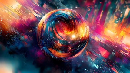 Poster - Abstract Sphere in a Vibrant, Dynamic Universe